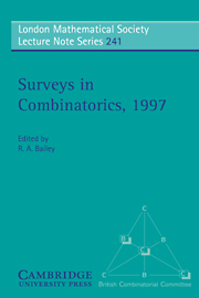 Surveys in Combinatorics, 1997: (Series Number 241 London Mathematical Society Lecture Note Series)