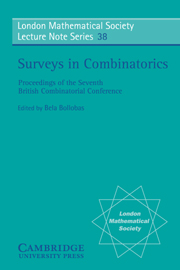 Surveys in Combinatorics: (Series Number 38 London Mathematical Society Lecture Note Series)