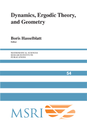 Dynamics, Ergodic Theory and Geometry: (Series Number 54 Mathematical Sciences Research Institute Publications)