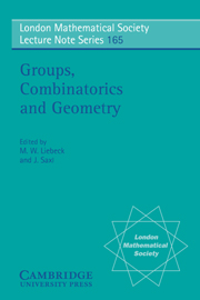 Groups, Combinatorics and Geometry: (Series Number 165 London Mathematical Society Lecture Note Series)