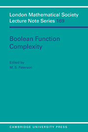 Boolean Function Complexity: (Series Number 169 London Mathematical Society Lecture Note Series)