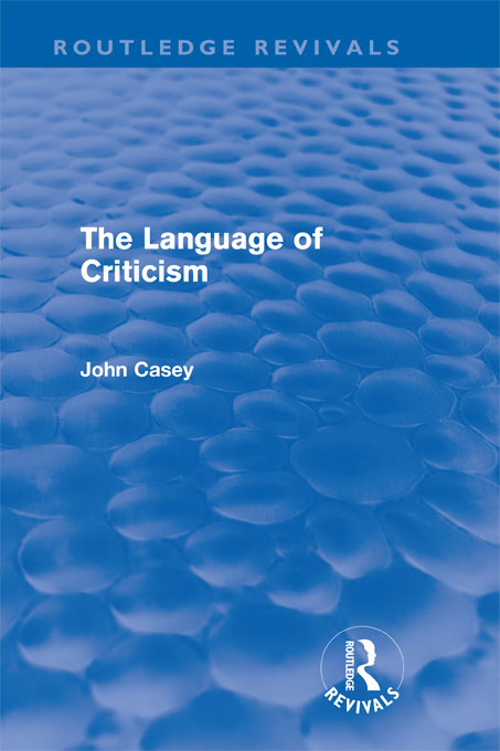 The Language of Criticism (Routledge Revivals): (Routledge Revivals)