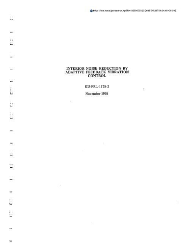 Interior Noise Reduction by Adaptive Feedback Vibration Control