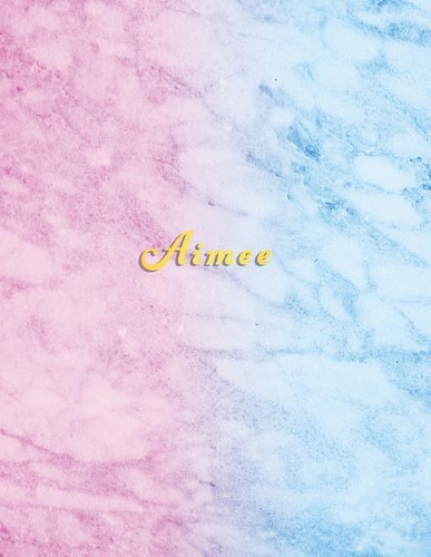 Aimee: Personalised college lined journals for girls Standard ruled size composition books for school