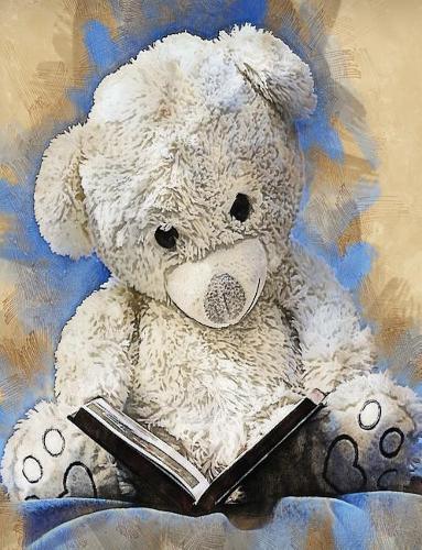 Grunge Teddy Bear Journal, Unlined Sketchbook: Blank Creative Artist Notebook with Drawing Paper