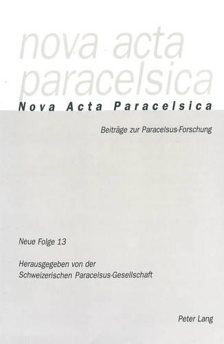 Nova ACTA Paracelsica: Band 13(13 Nova ACTA Paracelsica)