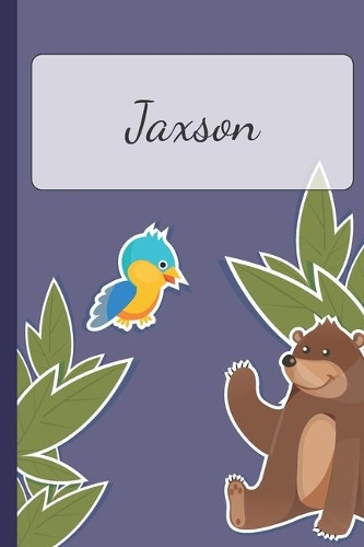 Jaxson: Personalized Notebooks - Sketchbook for Kids with Name Tag - Drawing for Beginners with 110 Dot Grid Pages - 6x9 / A5 size Name Notebook - Perfect a