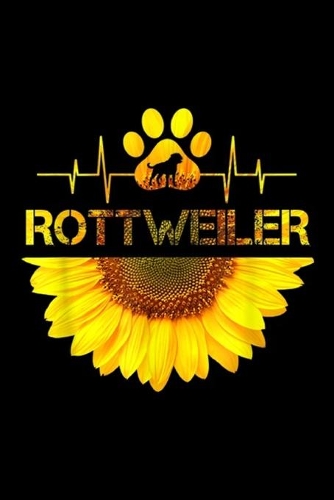 Rottweiler: Sunflower Rottweiler Dog Heartbeat - Gift Dog Journal/Notebook Blank Lined Ruled 6x9 100 Pages