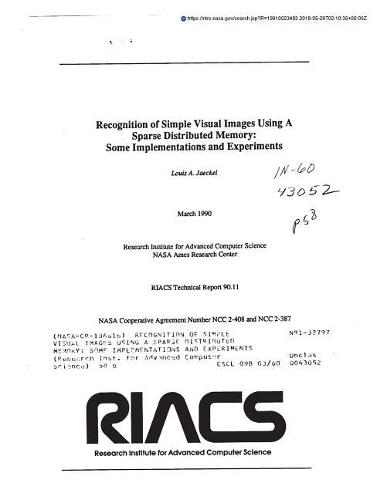 Recognition of Simple Visual Images Using a Sparse Distributed Memory: Some Implementations and Experiments