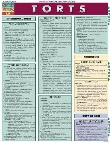 Torts Laminate Reference Chart: (Quickstudy: Law)