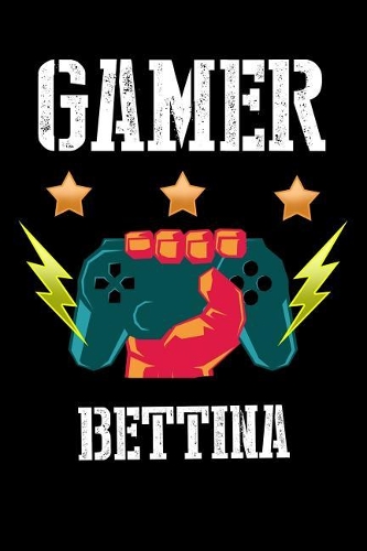 Gamer Bettina: Kariertes Notizbuch mit 5x5 Karomuster für deinen personalisierten Vornamen