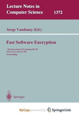 Fast Software Encryption: 5th International Workshop, Fse '98, Paris, France, March 23-25, 1998, Proceedings