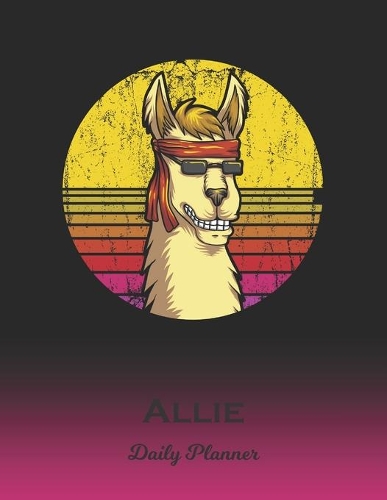 Allie: Llama Daily Planner - Custom Letter A First Name Personal 1 Year (2020 - 2021) Planning Agenda - January 20 - December 20 - Writing Notebook - Dateb