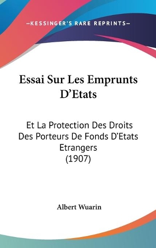 Essai Sur Les Emprunts D'Etats