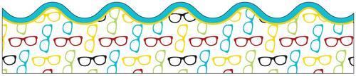 Hipster Glasses Scalloped Borders