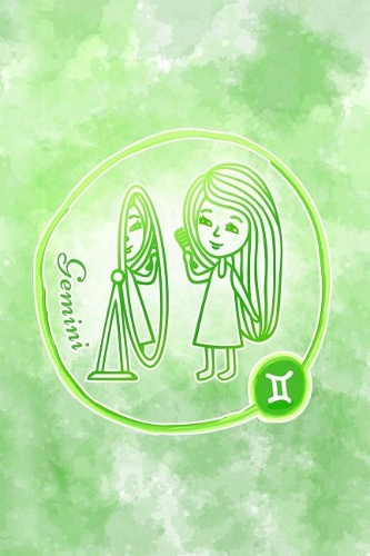 Gemini: Zodiac Symbol, 6 X 9 Inch Matte Softcover Paperback Notebook Journal with 120 Blank Lined Pages