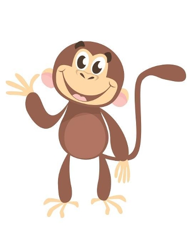 Happy Monkey Waving Blank Lined Notebook