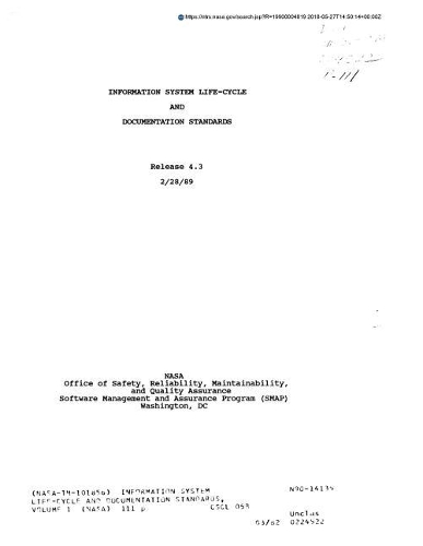 Information System Life-Cycle and Documentation Standards, Volume 1