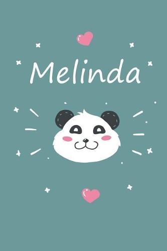 Melinda: Personalisiertes Panda Tage-/Notizbuch mit dem Vornamen Melinda und ganzen 100 linierten Seiten im 6x9 Zoll Format (ca.DIN A5). Optimal als Schreibh