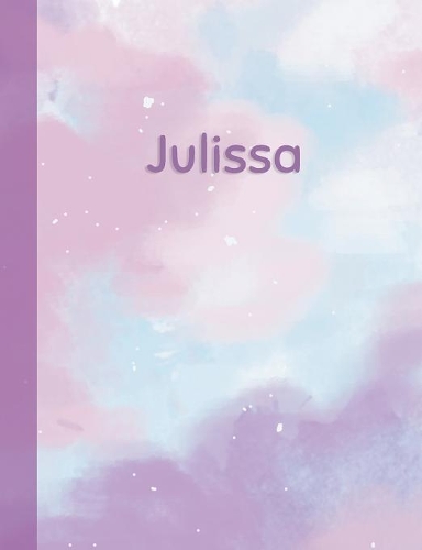Julissa: Personalized Composition Notebook - College Ruled (Lined) Exercise Book for School Notes, Assignments, Homework, Essay Writing. Purple Pink Blue Cov