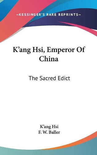 K'ang Hsi, Emperor Of China