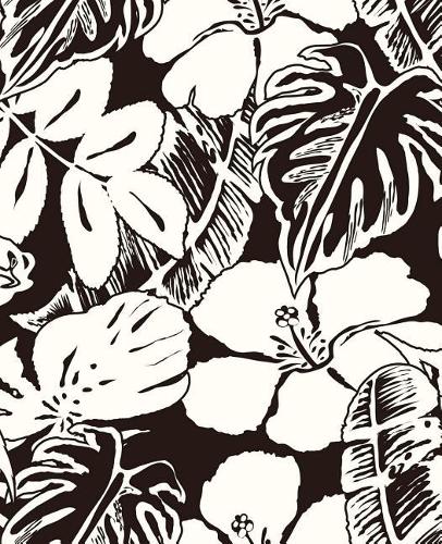 Tropical Leaves Hibiscus Notebook: Blank Lined Composition Notebook 75 Sheets / 150 Pages 7.5 x 9.25 inch .