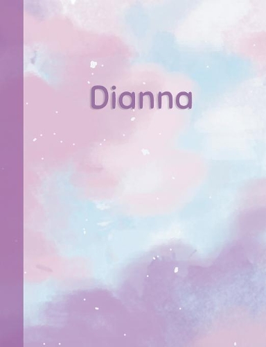 Dianna: Personalized Composition Notebook - College Ruled (Lined) Exercise Book for School Notes, Assignments, Homework, Essay Writing. Pink Blue Purple Cov