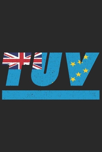 Tuv: Tuvalu Notizbuch mit karo 120 Seiten in weiß. Notizheft mit der tuvalischen Flagge