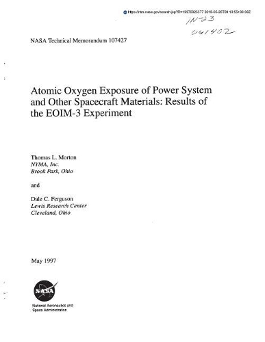 Atomic Oxygen Exposure of Power System and Other Spacecraft Materials: Results of the Eoim-3 Experiment