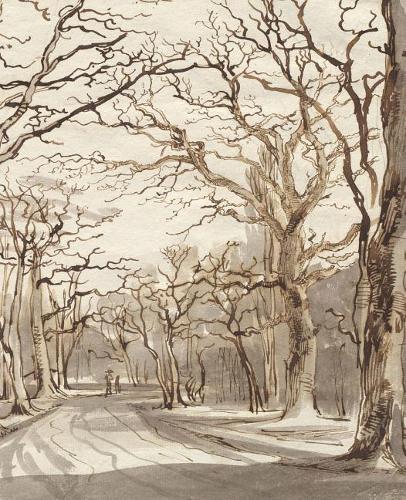 Vintage Winter Day Park Bare Trees School Composition Book 130 Pages: (Notebook, Diary, Blank Book)(Vintage Christmas Image Journals Notebooks Diaries)