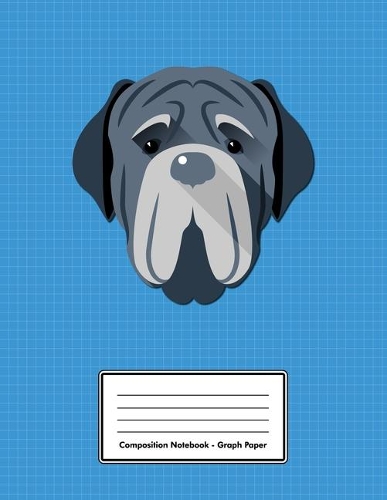 Composition Notebook - Graph Paper: Blue Mastiff Dog - 109 pages 8.5"x11" - White Blank 5x5 Exercise Book - School Subject - Gift For Kids Teenager Adult Teacher Student - Journal - Di