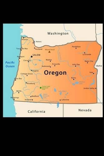 Map of Oregon Journal: 150 Page Lined Notebook/Diary