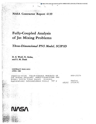 Fully-Coupled Analysis of Jet Mixing Problems. Three-Dimensional Pns Model, Scip3d