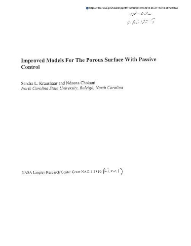 Improved Models for the Porous Surface with Passive Control