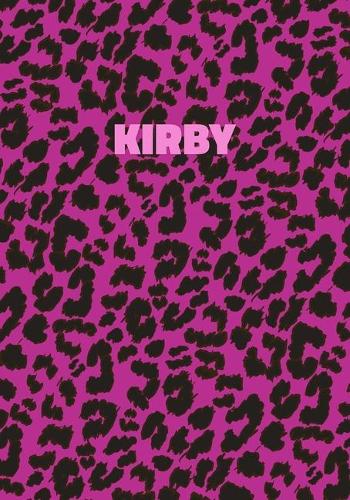 Kirby: Personalized Pink Leopard Print Notebook (Animal Skin Pattern). College Ruled (Lined) Journal for Notes, Diary, Journaling. Wild Cat Theme Design wi