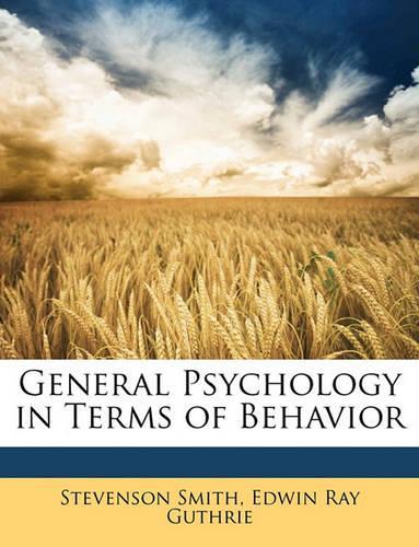 General Psychology in Terms of Behavior