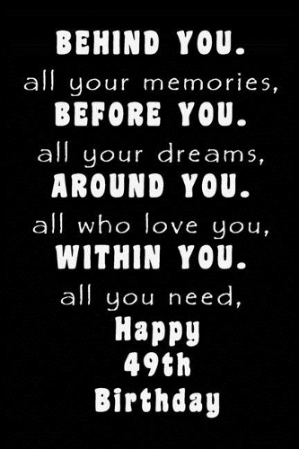 Behind You All Your Memories Before You All Your Dreams Happy Birthday: Lined Journal Happy Birthday Notebook, Diary, Logbook, Unique ... Perfect Gift For Man and Woman