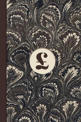 Monogram Symbol Pound Sterling Sign Money Management Marble Notebook (Coffee Peacock Edition)