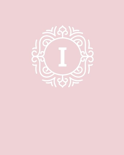I: 110 Dot-Grid Pages - Monogram Journal and Notebook with a Pink Background and Simple Vintage Elegant Design - Personalized Initial Letter Journal - 