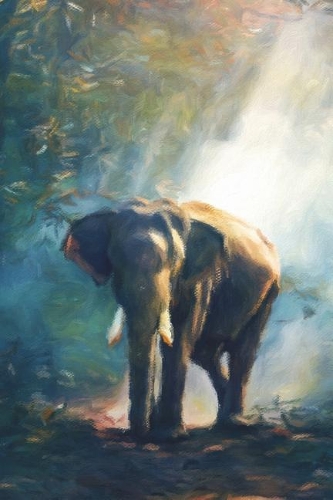 Elephant Among the Trees - Lined Notebook with Margins: 101 Pages, Medium Ruled, 6 x 9 Journal, Soft Cover