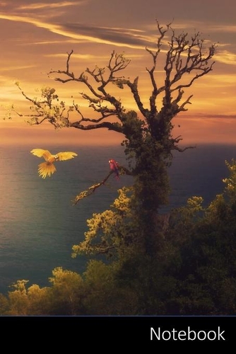 Notebook: Mare, Tramonto, Alberi, Pappagalli agenda / quaderno delle annotazioni / diario/ libro di scrittura / taccuino / carnet / zibaldone - 6 x 9 pollici 