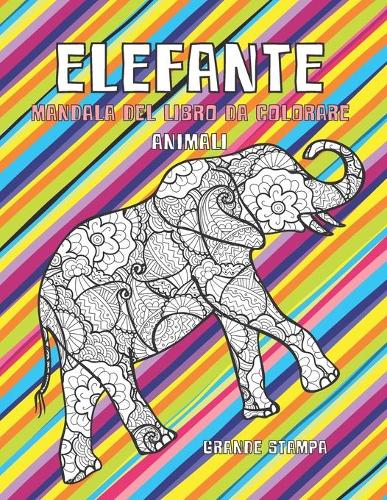 Mandala del libro da colorare - Grande stampa - Animali - Elefante