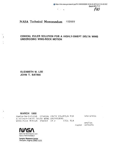 Conical Euler Solution for a Highly-Swept Delta Wing Undergoing Wing-Rock Motion