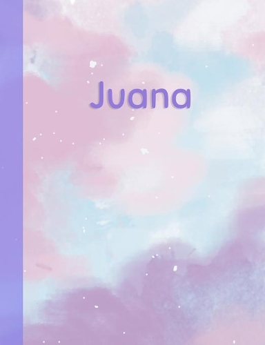 Juana: Personalized Composition Notebook - College Ruled (Lined) Exercise Book for School Notes, Assignments, Homework, Essay Writing. Purple Pink Blue Cov