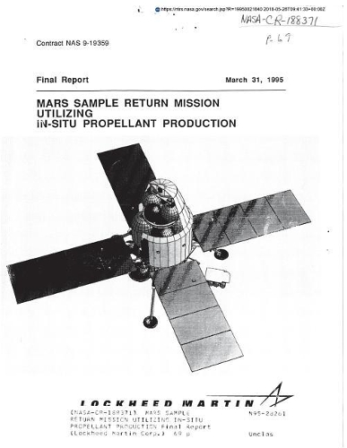Mars Sample Return Mission Utilizing In-Situ Propellant Production