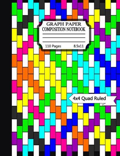Graph paper composition notebook: Grid Paper Composition Notebook with beautiful colored cover pages-(KIDS, GIRLS, BOYS, STUDENT)- Quad Ruled(4x4) 110 Sheets (Large, 8.5 x 11)