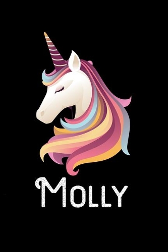 Molly: Personalized Custom Name Unicorn Themed Monthly 2020 Planner (Calendar, To Do List, Monthly Budget, Grocery List, Yearly Financial Goals) Gift for G