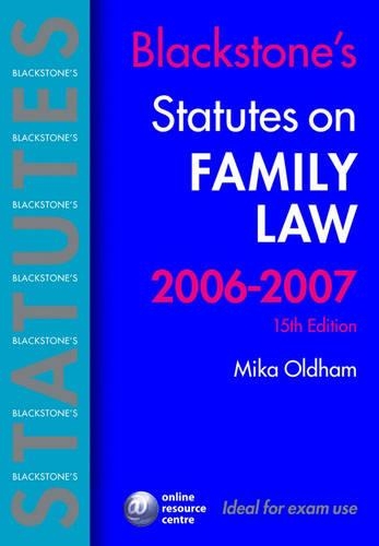 Blackstone's Statutes on Family Law 2006-2007