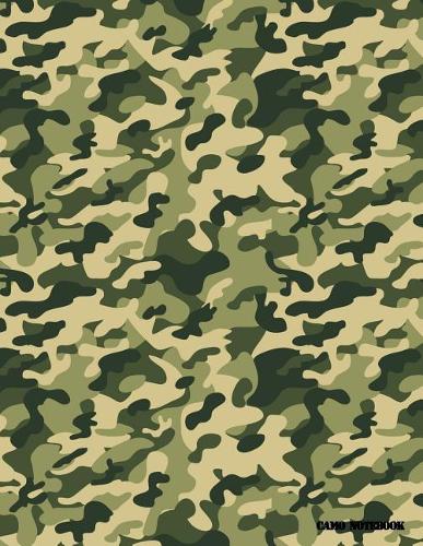 Camo Notebook: Tan, Green, Camouflage, 144 Pages