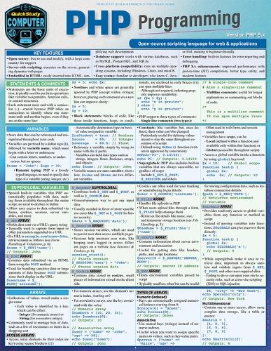PHP Programming: A Quickstudy Laminated Reference Guide